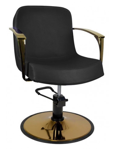 kirpyklos kėdė juoda su aukso spalva...