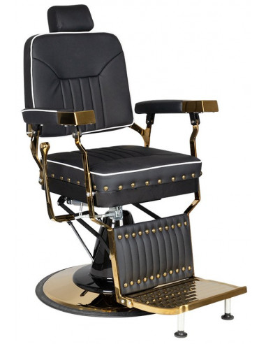 barberio kėdė su aukso stovu, juoda...