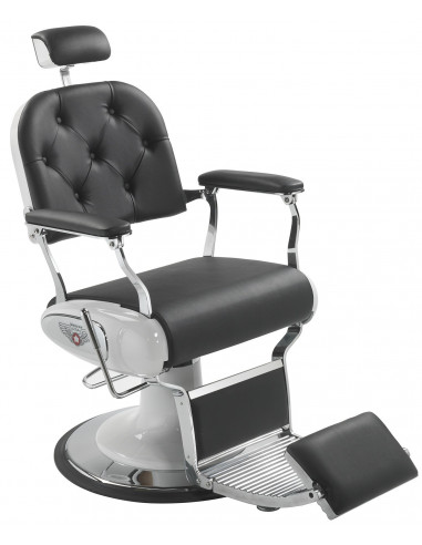 barberio kėdė su baltu stovu, juoda...