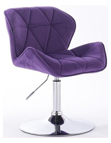 fotelis, violetinis veliūras, apvalus...