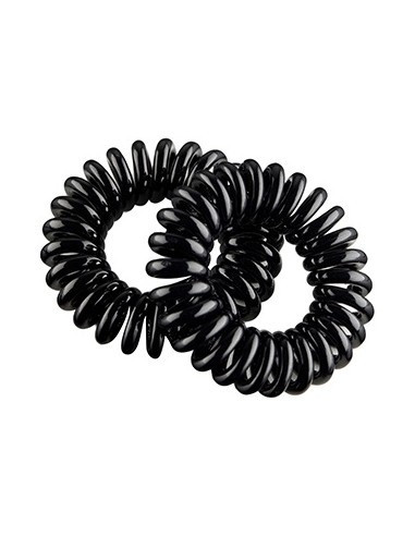 gumytė plaukams spiralė juoda 45mm 2vnt