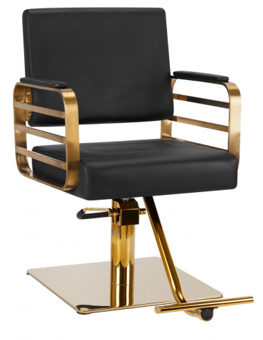 kirpyklos kėdė juoda su auksu Genuja