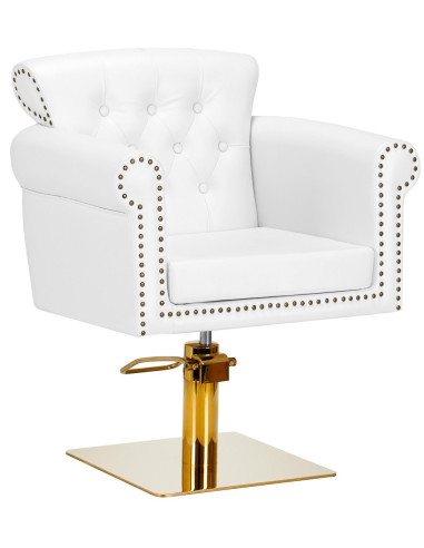 kirpyklos kėdė balta su aukso spalvos...