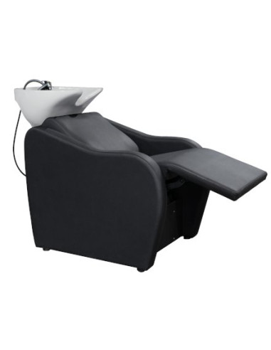 kirpyklinis fotelis juodas su balta...